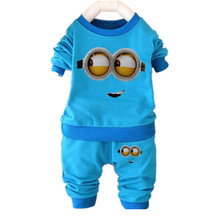 Fashion Kids Set baby boys clohing set 10-24 months children clothing despicable me minion kids clothes toddler girl sets