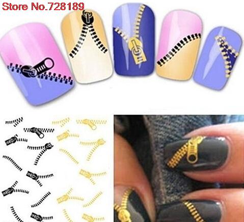 Fashion japan style1 Sheets 3D Design cute DIY watermark zipper Tip Nail Art Nail Sticker Nails