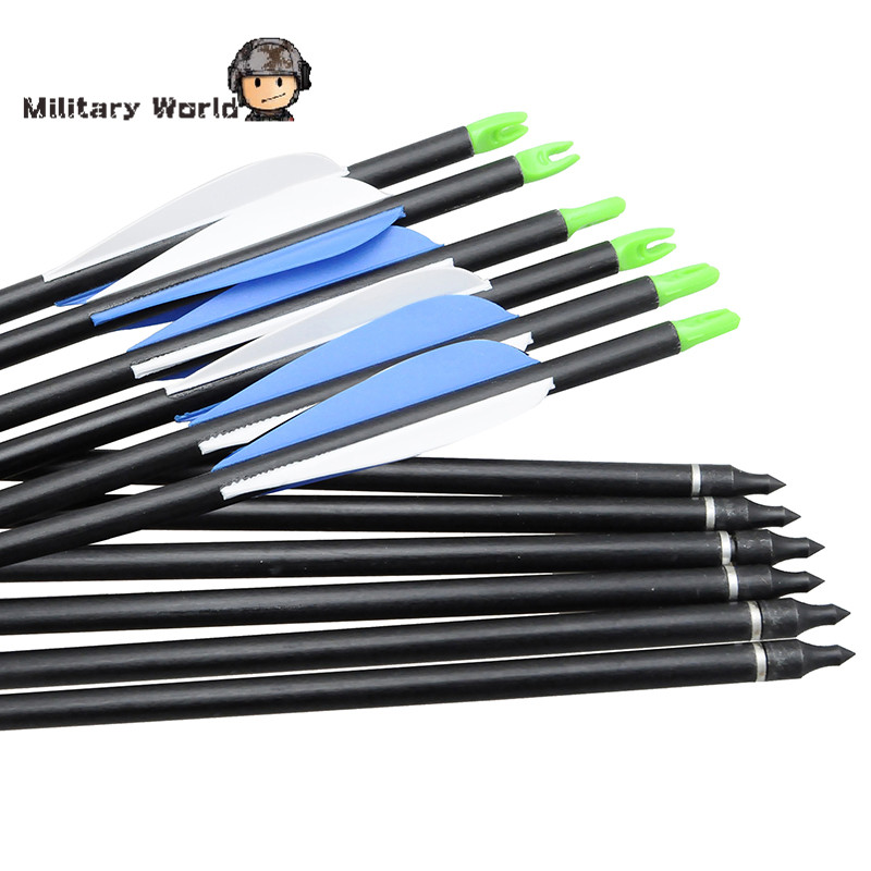 12pcs pack Outdoor Archery Sports Fiberglass Arrows 80cm Length 15 80lbs Lightweight Arrows For Compound Bow