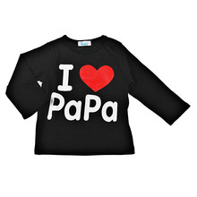 2016 New I Love Papa & Mama, Spring autumn Baby Kids 100% Cotton Shirts T-shirt Boys Girls Long Sleeve Tops Tees Baby Clothing