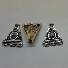 5Pcs Bead Pendant Buckle Tee Silver Alloy Jewelry