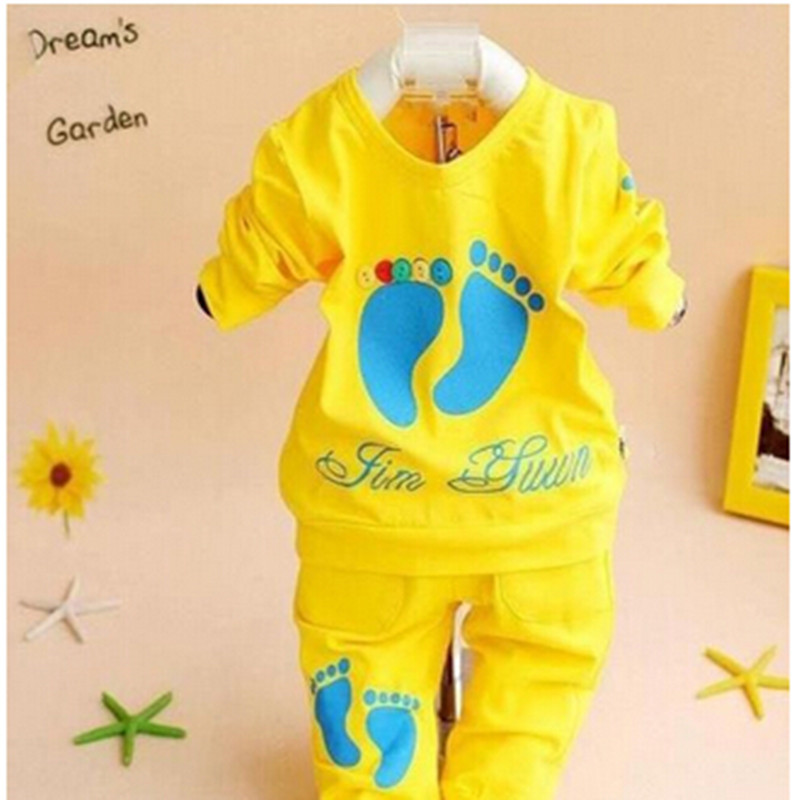 2016 New 2PCS set Baby Clothing100 Cotton Brand Long Sleeve 0 2 Years Old Baby Sport