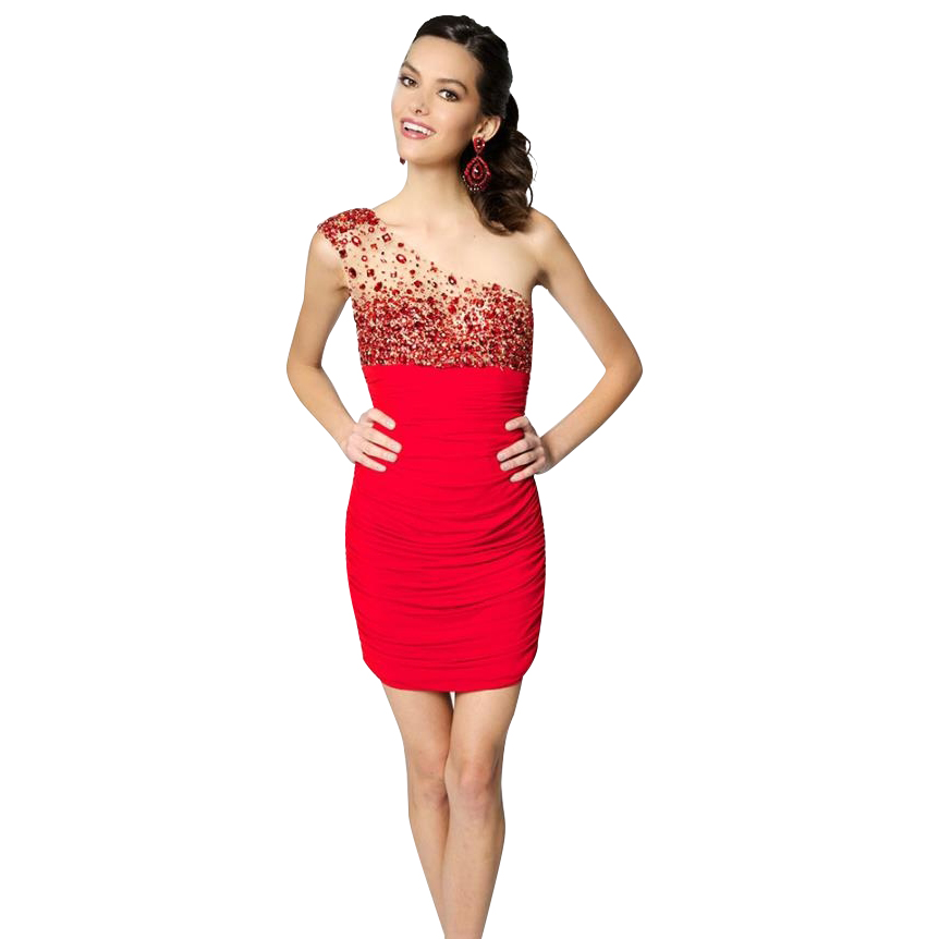 short red cocktail dress