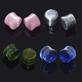 8 pieces 4 Styles Ear Plug Body piercing Jewelry Organic Stone Ear Plugs Saddle Flared Tunnels