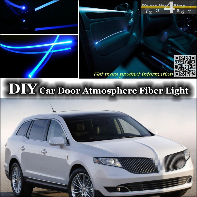 interior Ambient Light Tuning Atmosphere Fiber Optic Band Lights For Lincoln MKT Town Car Livery Hearse Inside Door Panel Refit