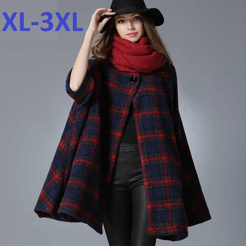 2014 new arriving fashion women trench winter hot sale hooded cloak overcoat fur collar woolen outerwear cape over size loose