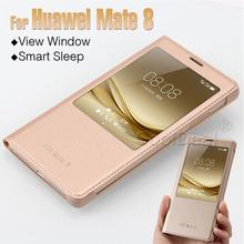 Original Style Luxury PU Leather Cover Cases For Huawei Ascend Mate 8 Mate8 Smart Flip Case Mobile Phone Bags & View Window