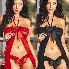 Fashion Red Black Sexy Costumes For Women s Lingerie Set G string Sleepwear erotic sexiest lingerie