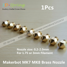 1Pcs Makerbot MK8 Brass Nozzle 0 2 2 0mm For 1 75mm 3mm Filament Reprap Prusa