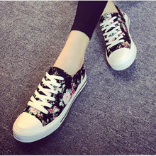 2015 New Desigual Lace Up Women Sneakers Flower Low Top Flats Canvas Shoes Comfortable Girl Sneakers