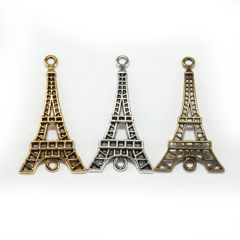 15pcs Antique Silver Golden Bronze Zinc Alloy Eiffel Tower Charms Connectors