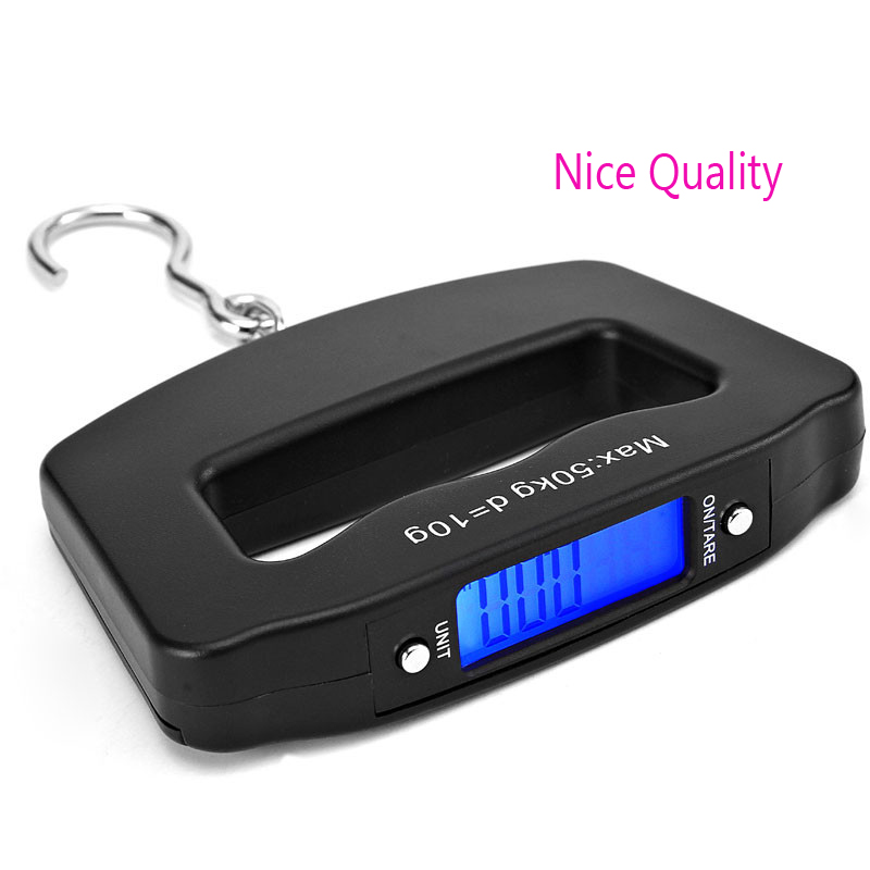 50kg/10g Digital Weighing Scale LCD Electronic Hanging Luggage Travel Balance Fishing Hook Weight Digital Portable Luggage Scale