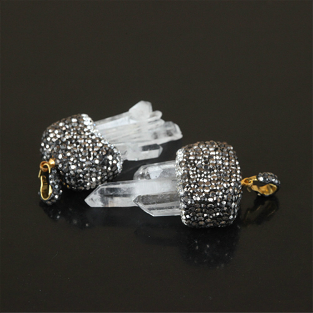 Wholesale clear crystal pendant charm druzy drusy quartz stone pendant fine jewelry for necklace as a gift