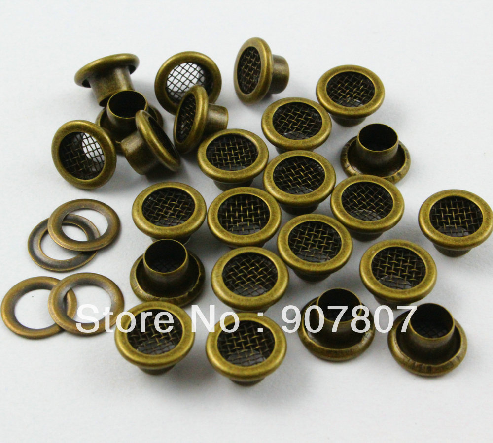 8mm Antique Brass Round Mesh Grommet Eyelet Free Shipping Wholesale High Quality