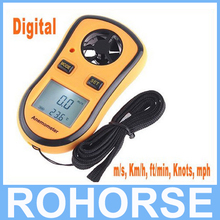 Digital Pocket termómetro anemómetro velocidad viento Meter tacómetro del metro De prueba Contagiros De Rpm De flujo De aire