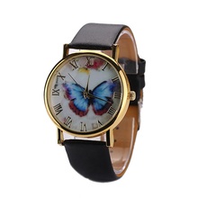 Fashion Women’s Watch Butterfly Geneva Ladies Watch Faux Leather Women Dress Watch Analog Quartz Wrist Watch relogio feminino