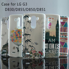 Free Shipping 2014 New High Quality PC Painted Cartoon UV Print Hard Housing Cover Case For LG G3 D859 D858 D857 Case Cover