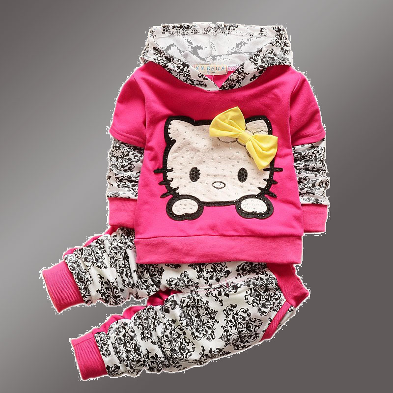 2015 new Baby Girls clothing sets Children hoodies spring autumn clothes set kids sport tracksuit set