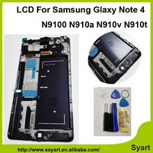 Fast shipping White Color with frame For Samsung Note 4 LCD Screen N9100 lcd Display 5.7 inch lcd Smartphone with Repair toll