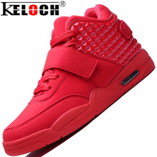 Keloch New Brand Men Shoes Red Suede&PU Leather Men High Top Casual Shoes Summer Cool&Winter Warm Men Casual Shoes Red Botas