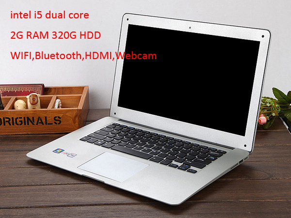 13 3 inch Intel i5 Laptops Computer Notebook Windows 7 8 Dual Core 2G 320G HDD