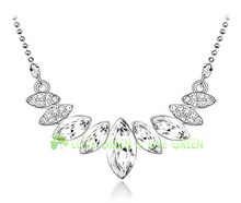 Free shipping women bridal Wholesales 18K gold palted Austria Crystal angel eye water drop Necklace fashion