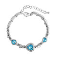 New romantic Crystal Love Rhinestone Bojoux Silver connection Love Bracelet for women Valentine female gift fashion