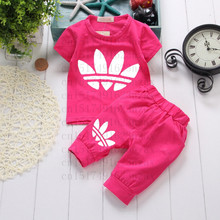 Vestidos New Summer Baby Boys Girls Clothing Set Short SleevesT-Shirt+Pants Kid Clothes Children Sport Suits Babies Bodysuit