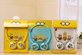 2016 Minions Headphone with Mic for Iphone 5 5s 6 6plus cute music stereo kids mobile