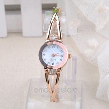 2015 New Fashion Women s Watch Slim Steel Band Royal Crystal Gold Watches Women Bracelet Casual