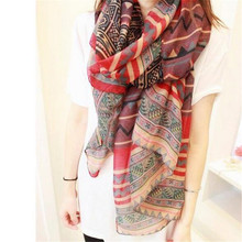 2015 New Fashion Trendy Bohemian Women’s Long Print Scarf Wrap Ladies Shawl Girl Large Pretty Scarf Tole 6 Styles Cai0624