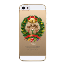 Present Phone Skin Beautiful Cute Father Christmas Pattern Ultra Thin Soft Cover Case For iPhone 5