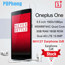 MH127 Earphone Gift OnePlus One Dual 4G LTE Phone 5.5 inch 1920*1080px 8974AC Quad Core 2.5GHz 3GB RAM 16GB ROM 13.0MP In Stock!