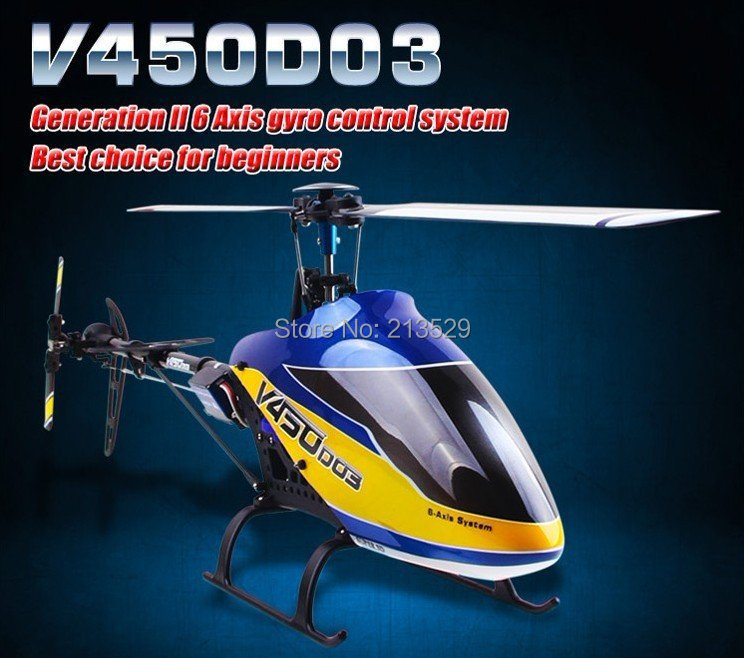 New! Walkera V450D03 /6 Axis Gyro Flybarless 450 Helicopter with battery and charger+DVEO 7