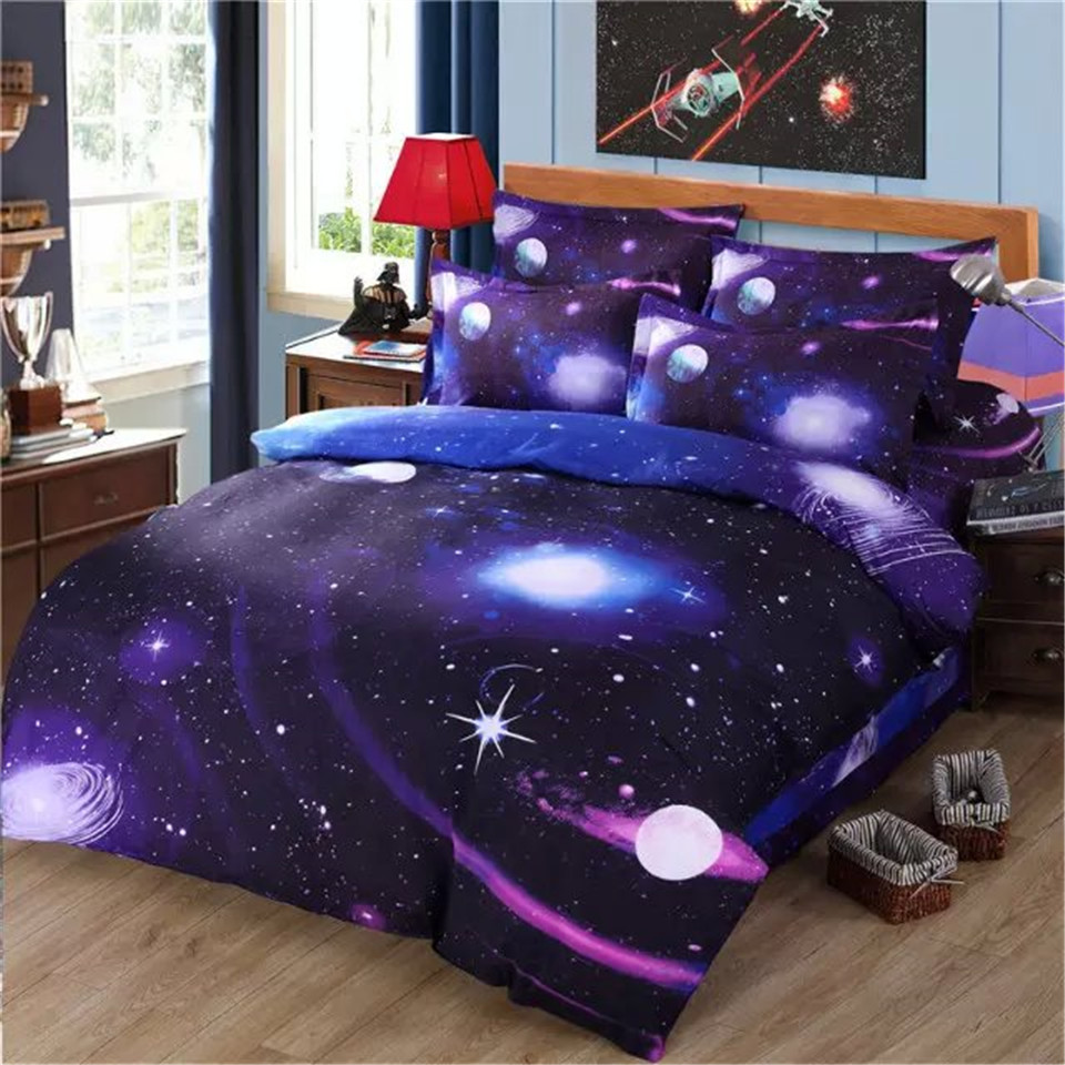 Hot Sale 3d Galaxy bedding sets Universe Outer Space Themed linen 2pcs/3pcs/4pcs Twin Queen Duvet cover Bed sheet Bedspread