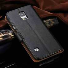 Real Genuine Leather Case for Samsung Galaxy S5 SV I9600 Retro Wallet Stand Phone Accessories Luxury