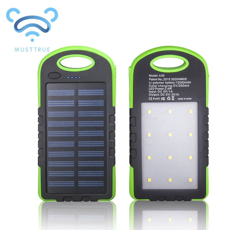 MUSTTRUE Solar Power Bank Dual USB Powerbank 10000mAh External Battery Portable Charger Bateria Externa Pack for Mobile phone MUSTTRUE Solar Power Bank Dual USB Powerbank 10000mAh External Battery Portable Charger Bateria Externa Pack for Mobile phone