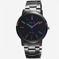 2016 Hot Sale Dress Watch Black Stainless Steel Case Quartz Watch Geneva Colorful Casual Watches Women