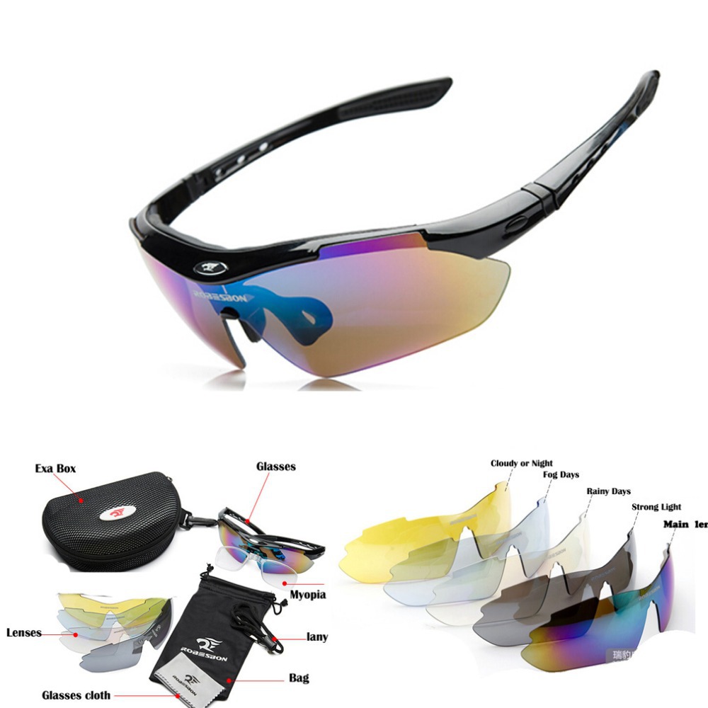 Brand new Professional bike/bicycle/cycling mountain/mtb cycling goggles /eyewear/glasses 5 lenses+Embed Myopia