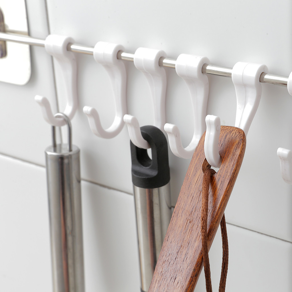 2019 Kitchen Utensils Rack Holder Ceiling Wall Cabinet Hanging Rod Storage Organizer Hooks Kitchen Handbag Holder Cuisine From Waxer 35 52