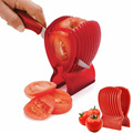 1pc Red Tomato Holder Slicer Guide Potato Onion Cutter Fruit Vegetable Orange Shredders Slicers