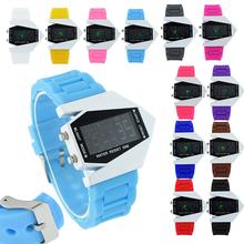 Apelando aptitud de los deportes resistente al agua del aeroplano en forma de luz LED de alarma de goma de hombre reloj