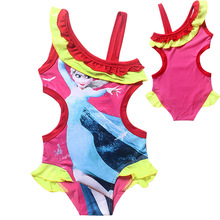 4-10Y New princess Elsa anna swim wear girls cartoon tutu lace swimsuit baby girls one pieces tankini swimwear bathing beachwear
