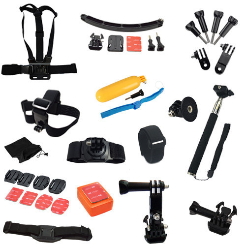 Go pro Accessories Set Gopro Rotation Wrist Strap+Helmet Extention Kits Mount+Chest Belt Mount +Bobber+For go pro hero 3/3+/4/2