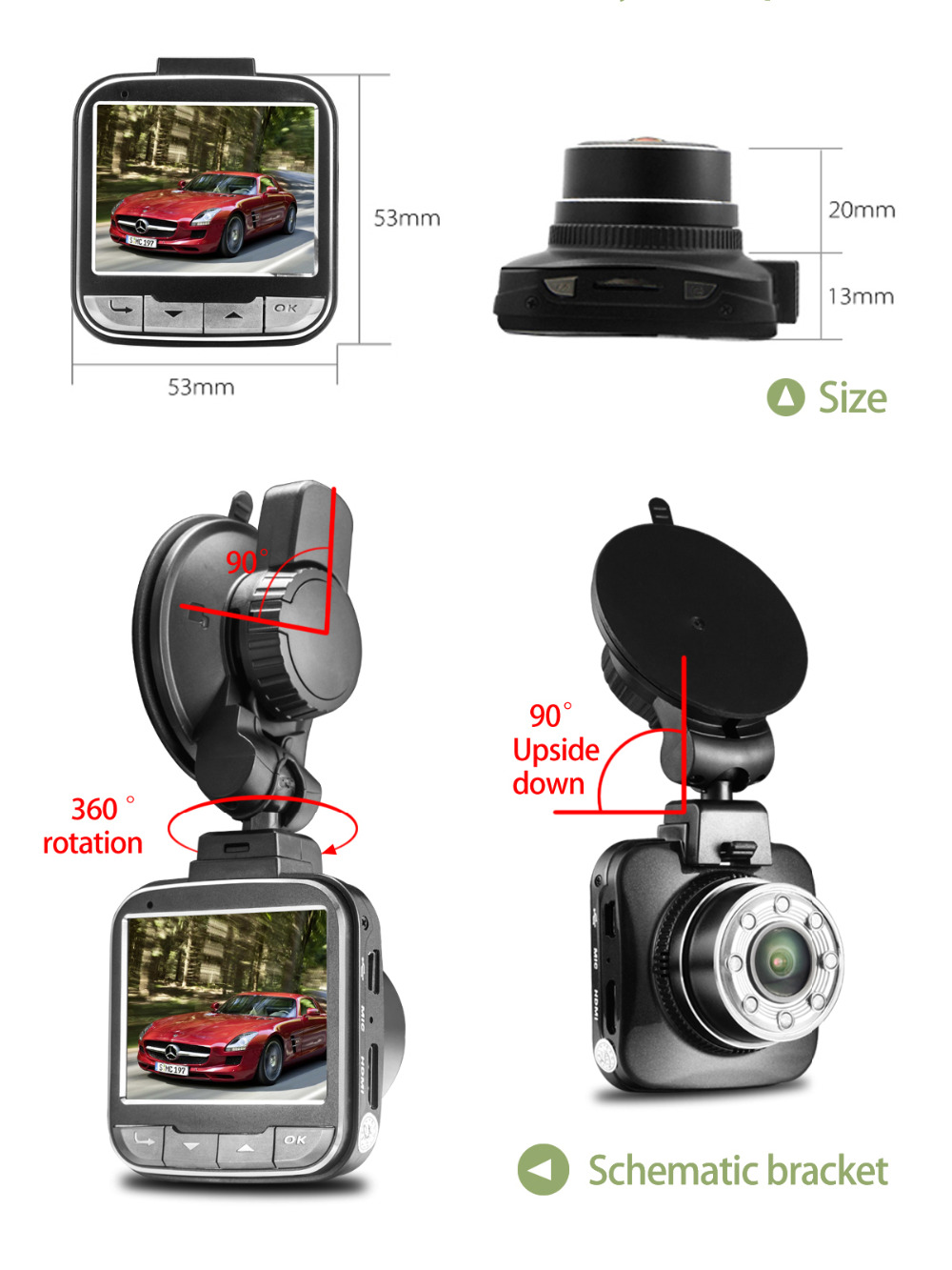 G55    96650 -dash Cam Full HD 1080 P   30fps 2.0 