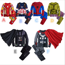 New Spiderman Children Boys Avengers Comics Sleepwear Kids Super Heros Pajamas Sets Size 2-10T Children Family Clothing Sets