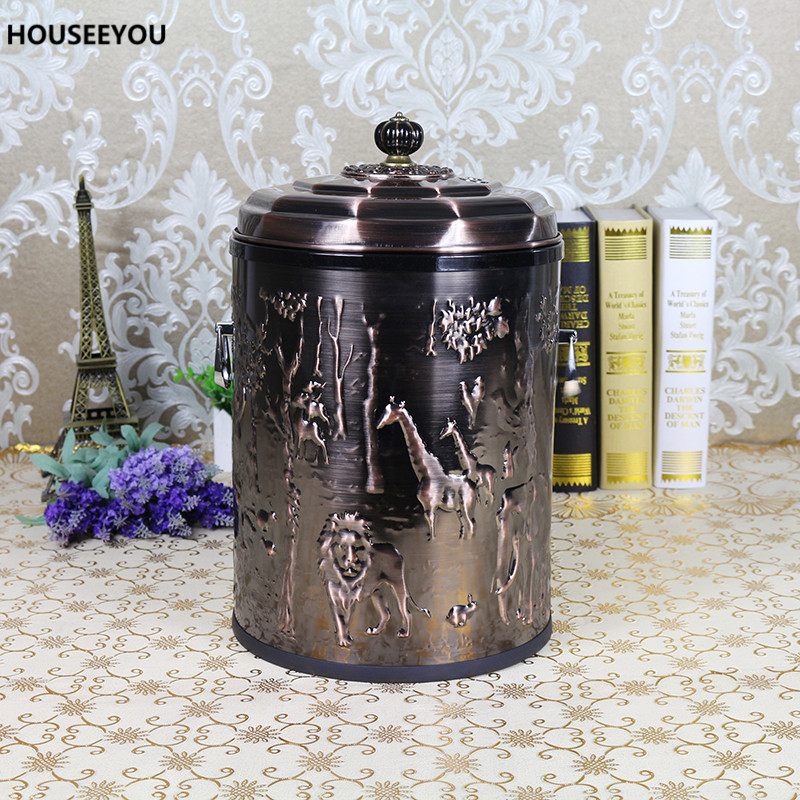 chinese style stainless steel waste bin creative upscale rash bin living room trubbish bin home decoration cover tea trash cans - Decorative Trash Cans chinese style stainless steel waste bin creative upscale rash bin living room trubbish bin home decoration cover tea trash cans - Decorative Trash Cans