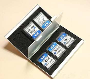 Серебряный алюминиевый памяти SD держателя карты чехол Box 6SD для камеры GPS канона Nikon универсальный карты протектор