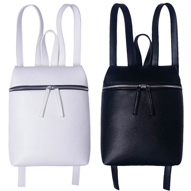 Simple-Style-Designer-Women-Small-Backpack-Female-White-and-Black-Travel-PU-Leather-Backpacks ...