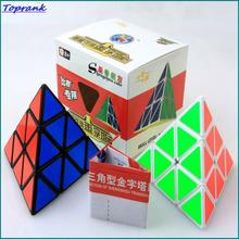 2016 shengshou Brand New Magic Cube Speed Puzzle Twist Cubes Educational Triangle Pyramid Pyraminx Cube Toys SS3JJZT